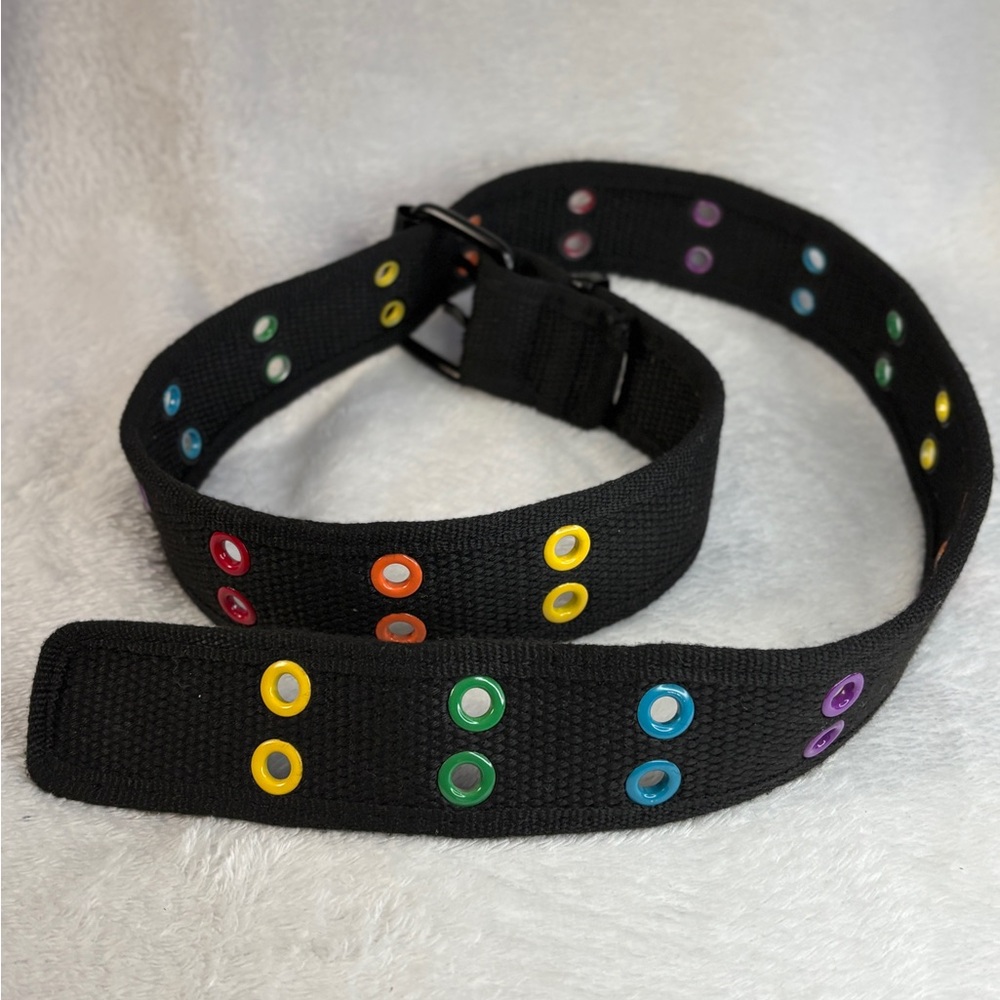 Black Belt with Colorful Eyelets 🖤🌈